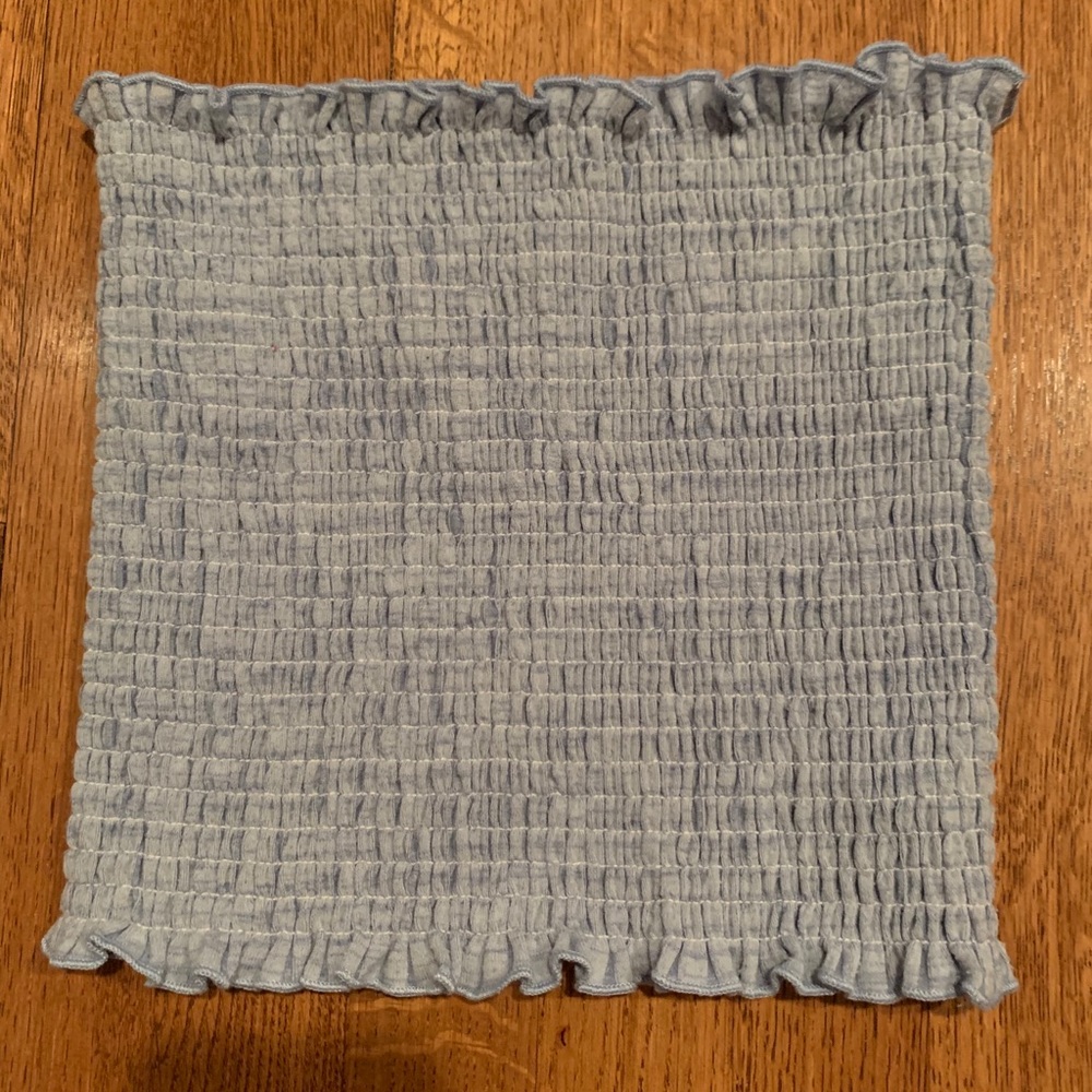 Brandy Melville Blue Ruched Tube Top